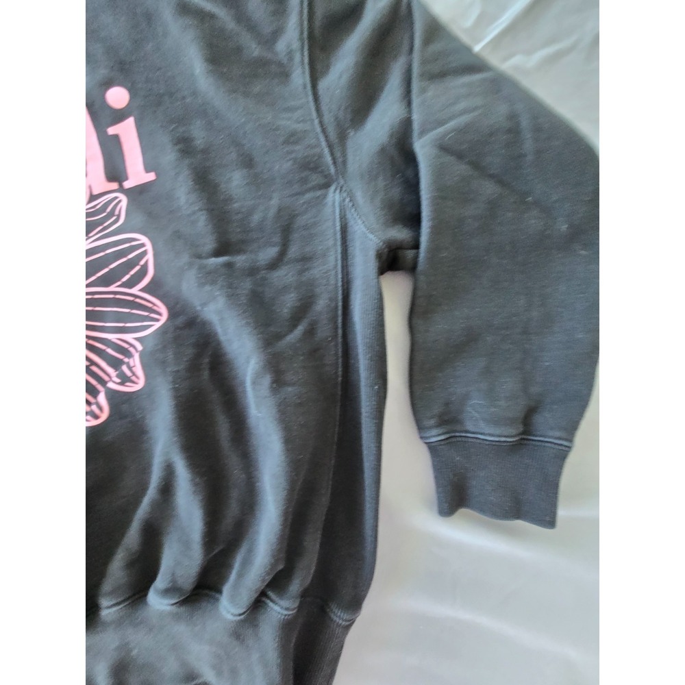 Mardi Mercredi Flower Sweatshirt Black Crewneck (One Size) Preppy College City - Picture 9 of 16